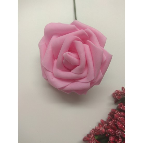 Цветы из фоамирана на проволоке 7 см цв. розовый,  цена за 1 шт